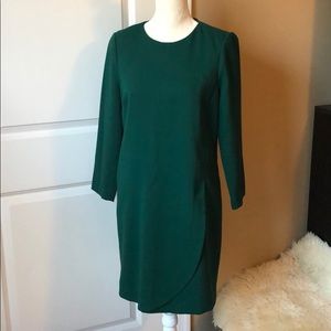 J. Crew Long Sleeve Emerald Green Dress